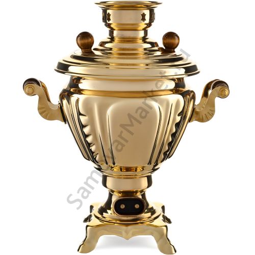 Самовар электрический 2 литра формы «Чаша с гербом РФ», золотой, категория «Стандарт»