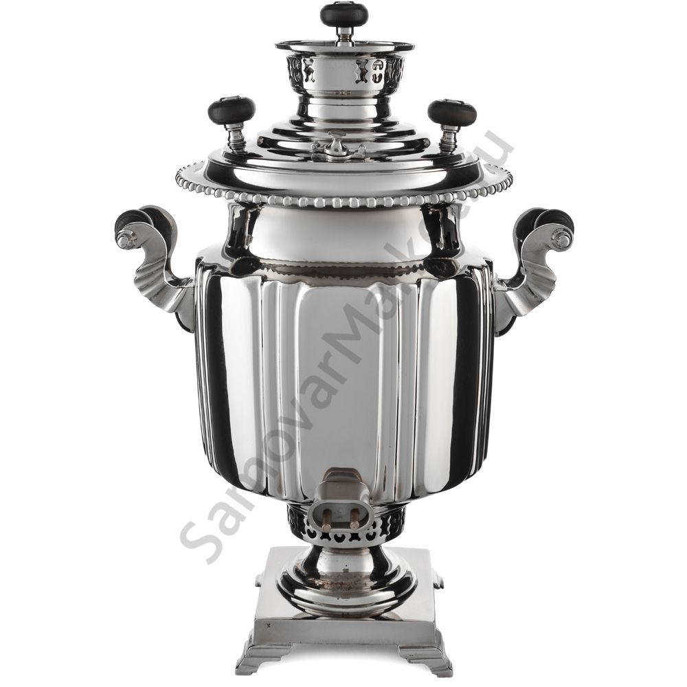 Самовар антикварный комбинированный 5,5 литров формы «Фонарь» Бр. Шемариных, с трубой, серебристый Самовар антикварный комбинированный 5,5 литров формы «Фонарь» Бр. Шемариных, с трубой, серебристый