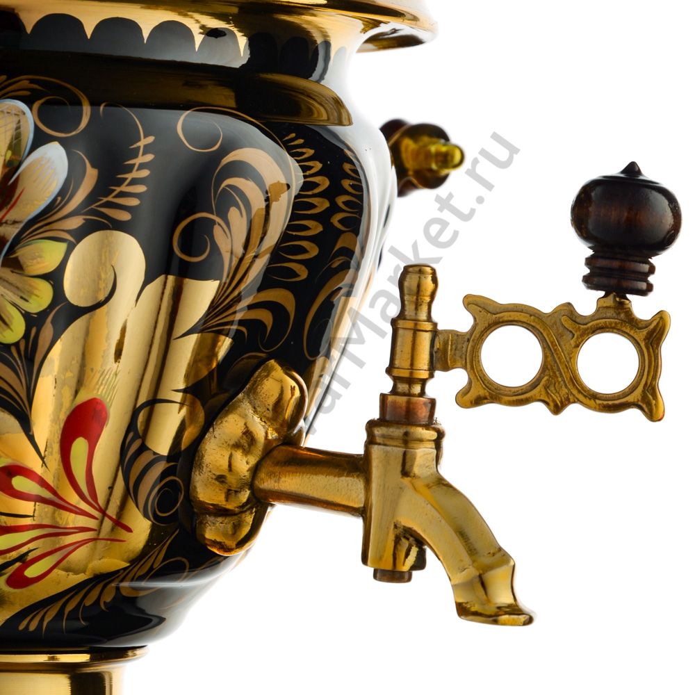 Самовар электрический 2 литра с художественной росписью «Кудрина чёрная» формы «Чаша» Самовар электрический 2 литра с художественной росписью «Кудрина чёрная» формы «Чаша»