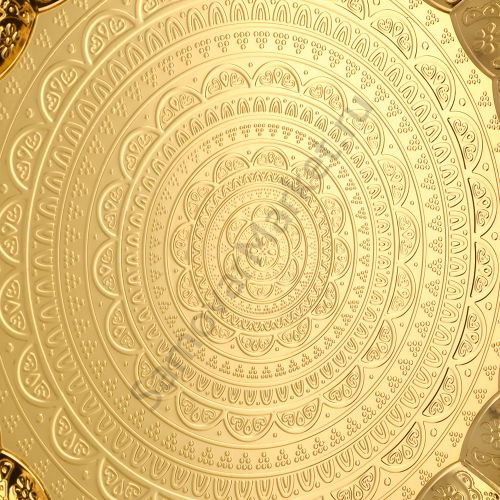 Поднос для самовара круглый «Цветочек», рельефный