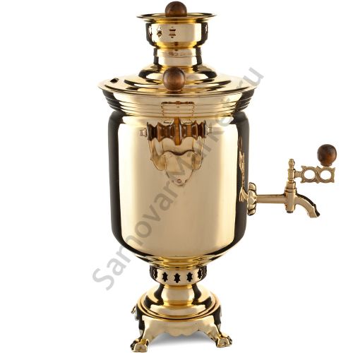 Самовар на дровах 5 литров формы «Банка», золотой, категория «Дачный»