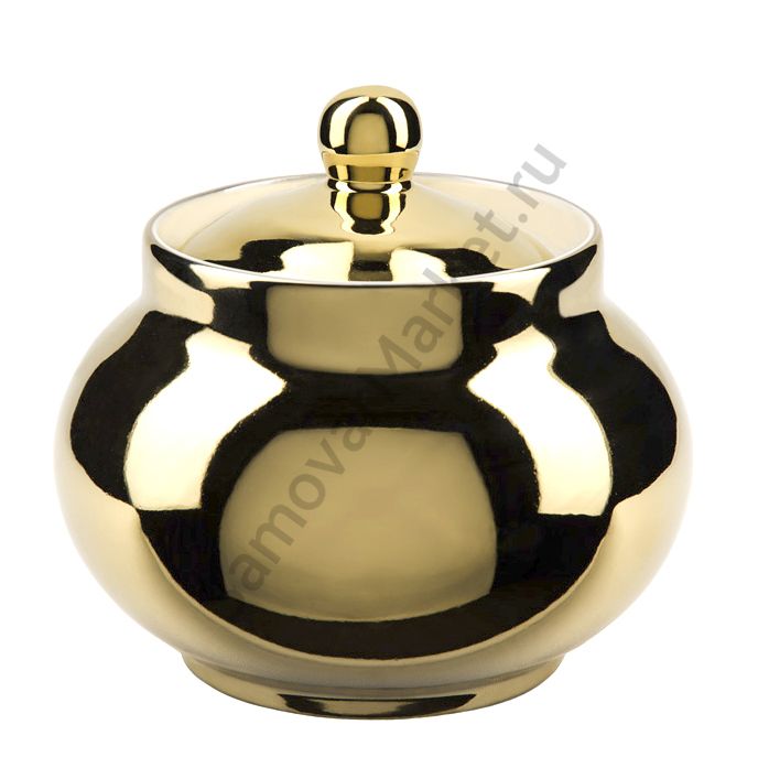 Сахарница фарфоровая с напылением под «Золото» Сахарница фарфоровая с напылением под «Золото»