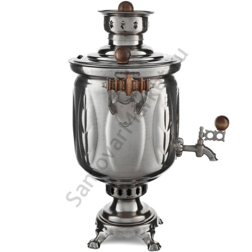 Самовар на дровах 5 литров формы «Банка с листьями», категория «Дачный»