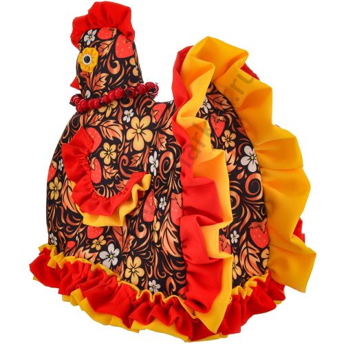 Грелка на заварочный чайник «Курочка с бусами»