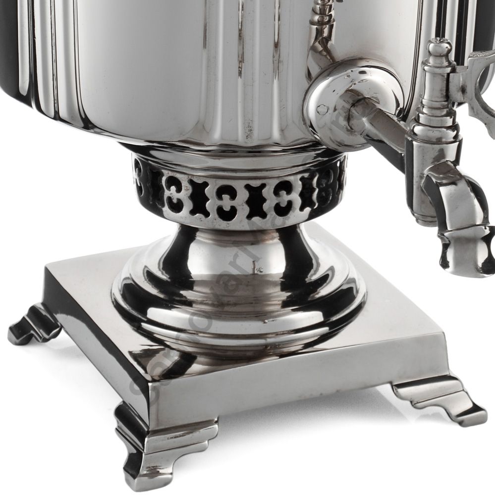 Самовар антикварный комбинированный 5,5 литров формы «Фонарь» Бр. Шемариных, с трубой, серебристый Самовар антикварный комбинированный 5,5 литров формы «Фонарь» Бр. Шемариных, с трубой, серебристый