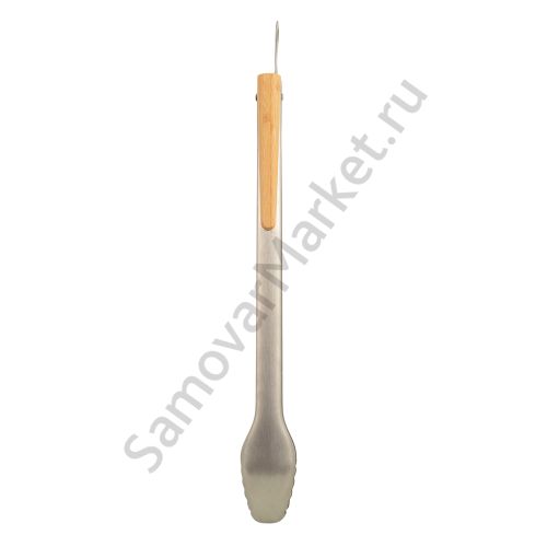 Щипцы для углей широкие с деревянной ручкой, длина 420 мм 