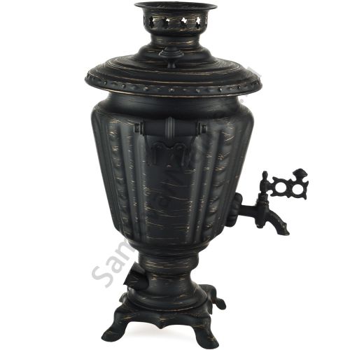 Самовар электрический 3 литра формы «Рюмка» золотые нити в патине, категория «Эксклюзив»