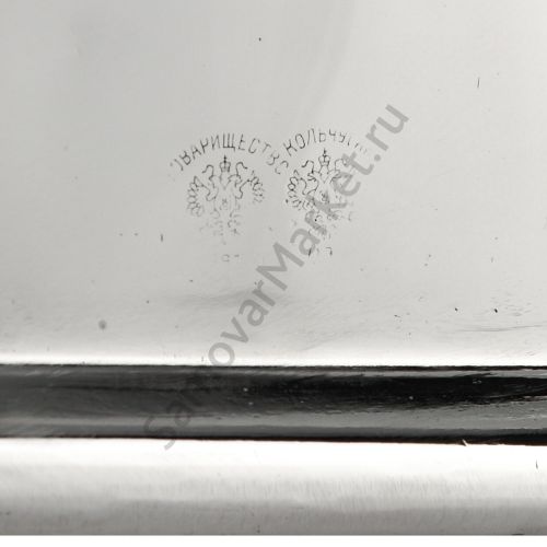 Поднос для самовара антикварный формы «Пуля»,товарищество Кольчугино, мельхиор