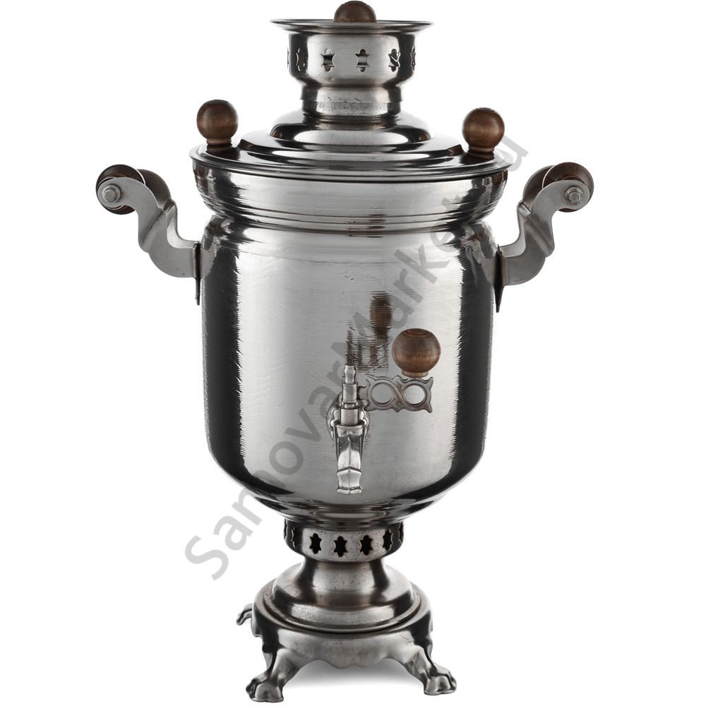 Самовар на дровах 5 литров формы «Банка с вибронакаткой», серебристый, категория «Дачный» Самовар на дровах 5 литров формы «Банка с вибронакаткой», серебристый, категория «Дачный»