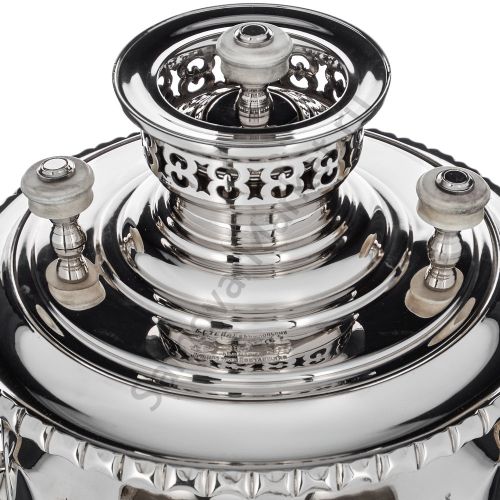 Биосамовар антикварный жаровой на спирте 7 литра формы «Фонарь» Б.Г. Тейле, серебристый 