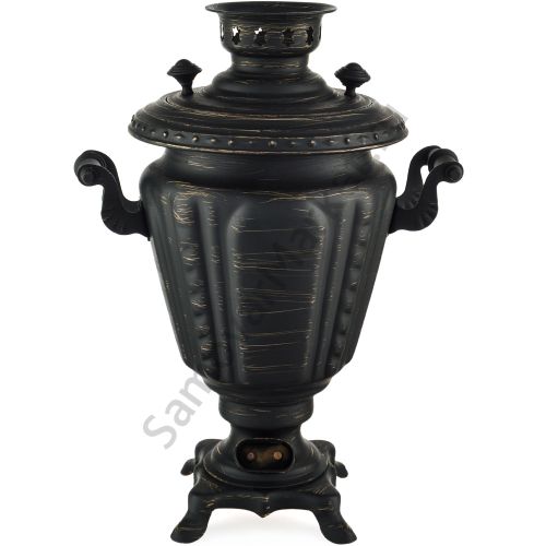 Самовар электрический 3 литра формы «Рюмка» золотые нити в патине, категория «Эксклюзив»