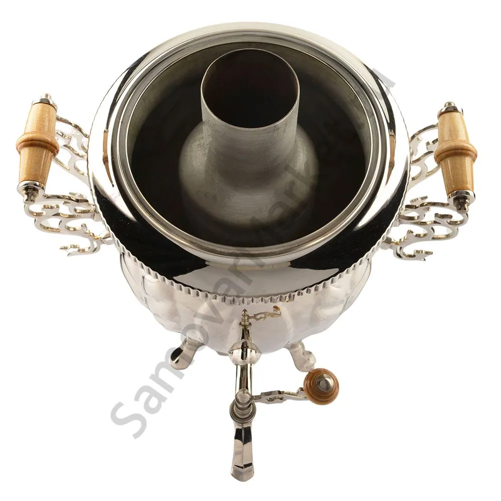 Самовар на дровах 4,5 литра формы «Шар», серебристый