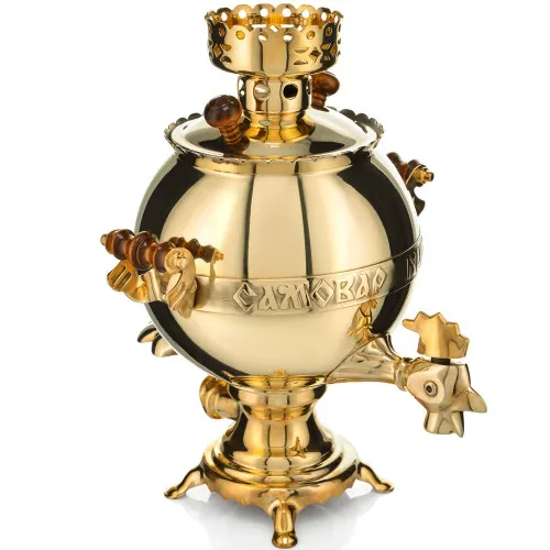 Самовар электрический 3 литра «Золотой петушок», золотой