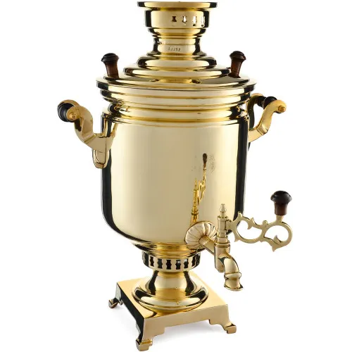 Самовар на дровах 7 литров формы «Банка», ТПТ, литьё, золотой, категория «Люкс» Самовар на дровах 7 литров формы «Банка», ТПТ, литьё, золотой, категория «Люкс»