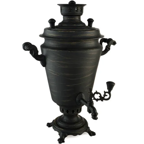 Самовар на дровах 7 литров формы «Рюмка», литьё, золотые нити в патине, категория «Эксклюзив» Самовар на дровах 7 литров формы «Рюмка», литьё, золотые нити в патине, категория «Эксклюзив»