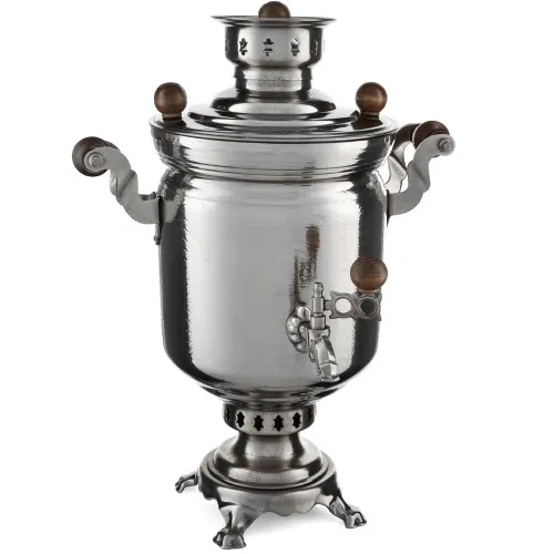 Самовар на дровах 5 литров формы «Банка с вибронакаткой», серебристый, категория «Дачный» Самовар на дровах 5 литров формы «Банка с вибронакаткой», серебристый, категория «Дачный»