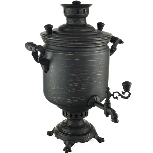 Самовар комбинированный 7 литров формы «Банка» литьё, золотые нити в патине, категория «Эксклюзив» Самовар комбинированный 7 литров формы «Банка» литьё, золотые нити в патине, категория «Эксклюзив»