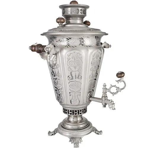 Самовар антикварный комбинированн 4л. формы «Рюмка гранная»Кольчугино,с трубой, травление по никелю Самовар антикварный комбинированн 4л. формы «Рюмка гранная»Кольчугино,с трубой, травление по никелю