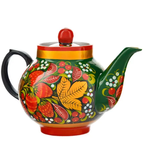 Чайник заварочный для самовара с художественной росписью «Клубника в зелени №2 на зелёном» Чайник заварочный для самовара с художественной росписью «Клубника в зелени №2 на зелёном»
