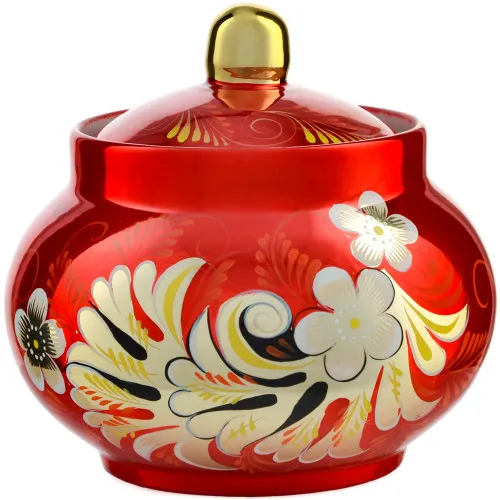 Сахарница с художественной росписью «Кудрина красная» Сахарница с художественной росписью «Кудрина красная»
