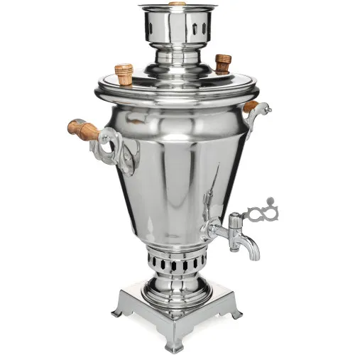 Самовар на дровах 5 литров формы «Рюмка», нержавеющая сталь, серебристый Самовар на дровах 5 литров формы «Рюмка», нержавеющая сталь, серебристый