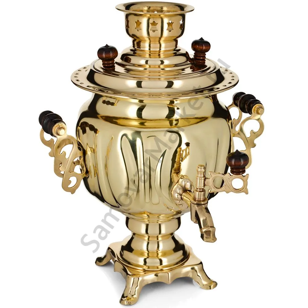 Самовар электрический 3 литра формы «Овал», золотой, категория «Стандарт»