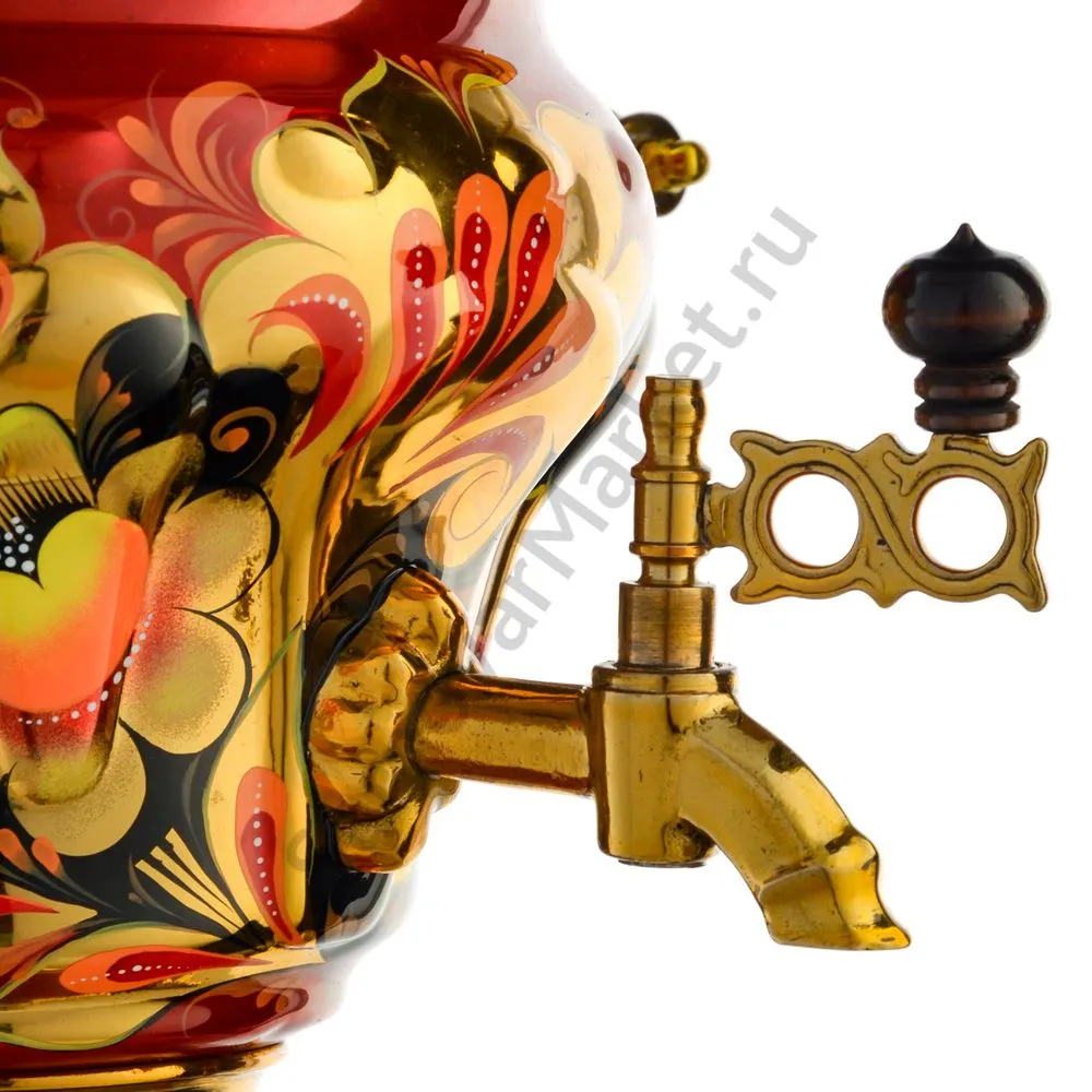 Самовар электрический 2,5 литра с автоотключением, худ. росписью «Хохлома» формы «Груша» Самовар электрический 2,5 литра с автоотключением, худ. росписью «Хохлома» формы «Груша»