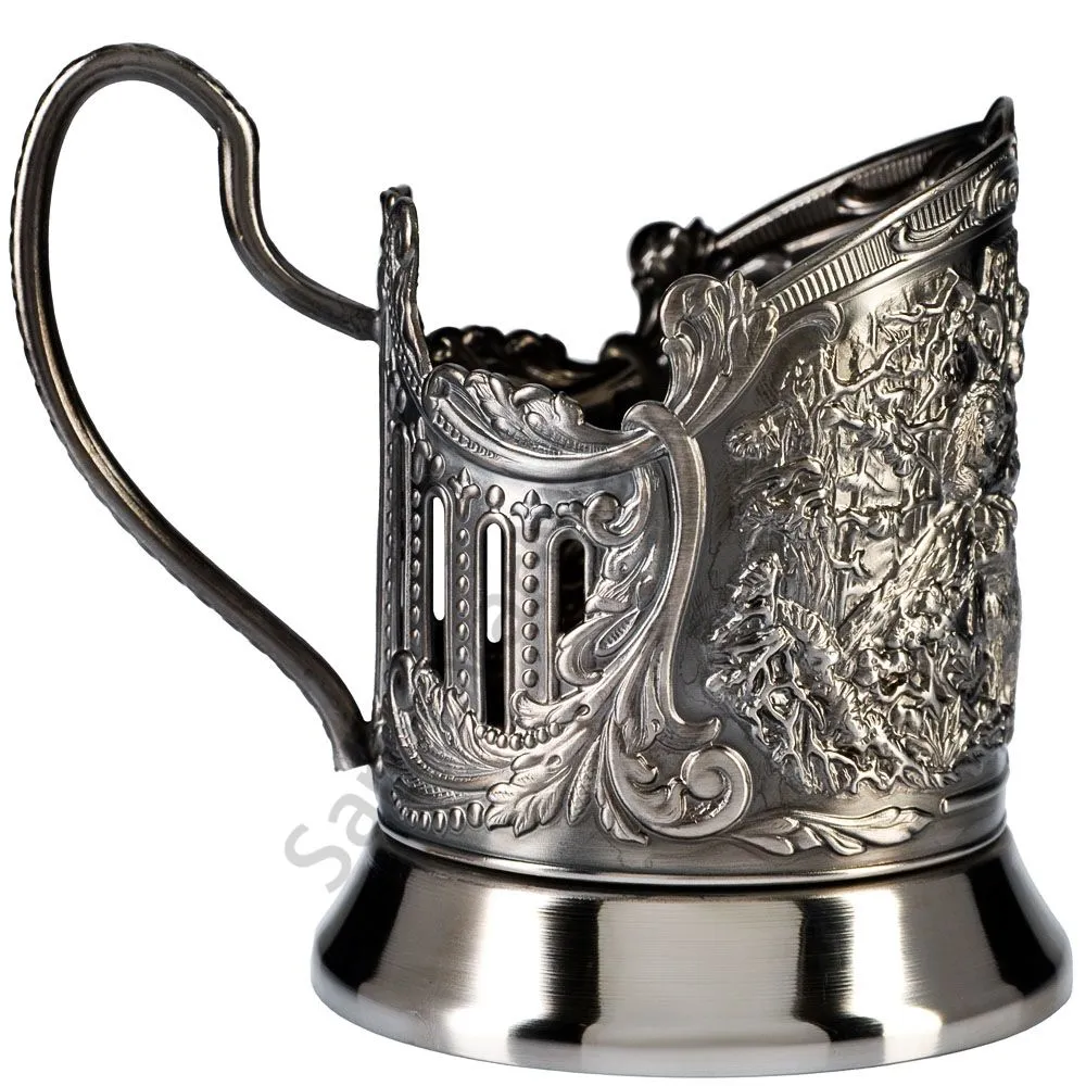 Подстаканник никелированный с чернью «Мишки в лесу» Подстаканник никелированный с чернью «Мишки в лесу»