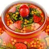 Сахарница с художественной росписью «Клубника в зелени №2 на красном Сахарница с художественной росписью «Клубника в зелени №2 на красном