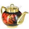 Чайник заварочный для самовара с художественной росписью «Маки на чёрном»