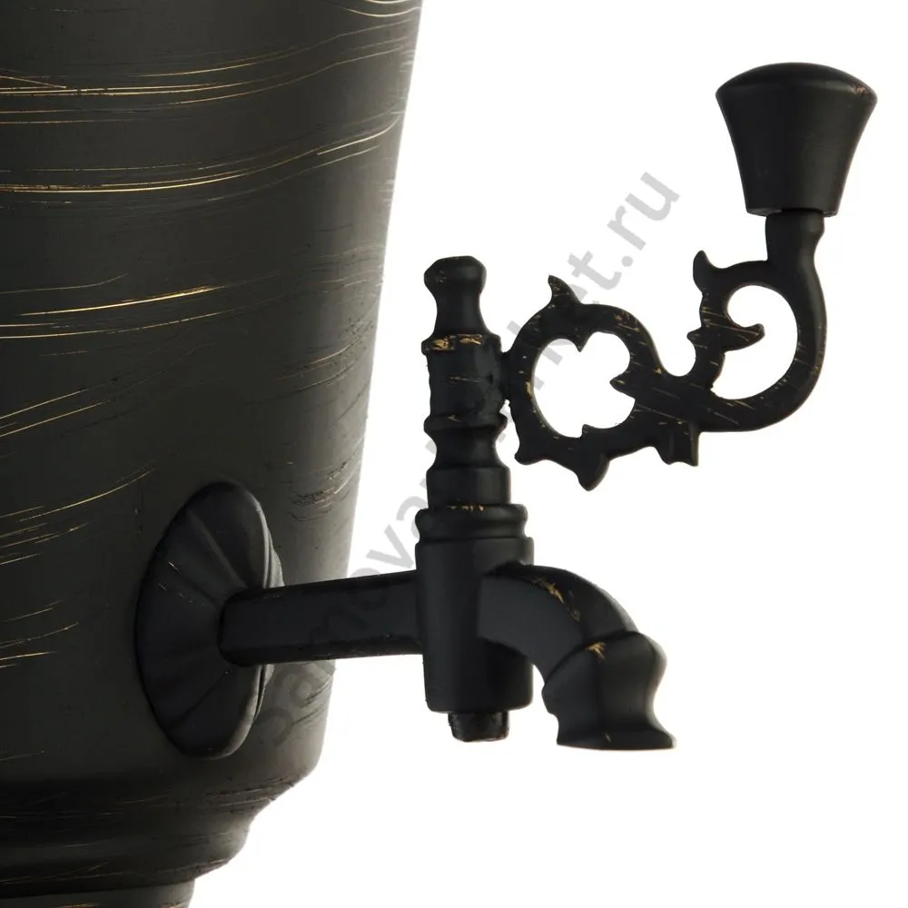 Самовар на дровах 7 литров формы «Рюмка», литьё, золотые нити в патине, категория «Эксклюзив» Самовар на дровах 7 литров формы «Рюмка», литьё, золотые нити в патине, категория «Эксклюзив»