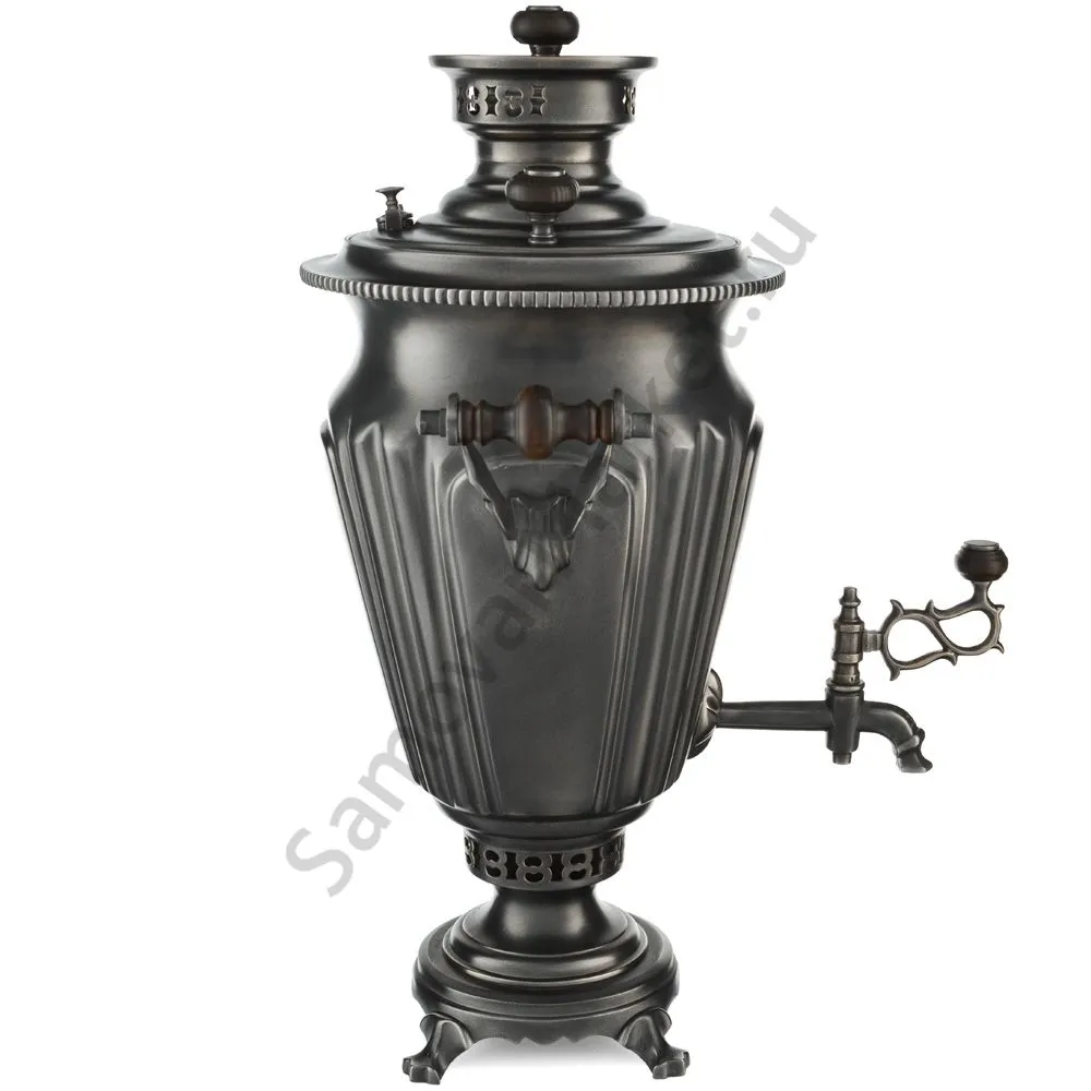 Самовар антикварный на дровах 5 литров формы «Рюмка гранная» Кольчугино, «Графит», эксклюзив Самовар антикварный на дровах 5 литров формы «Рюмка гранная» Кольчугино, «Графит», эксклюзив