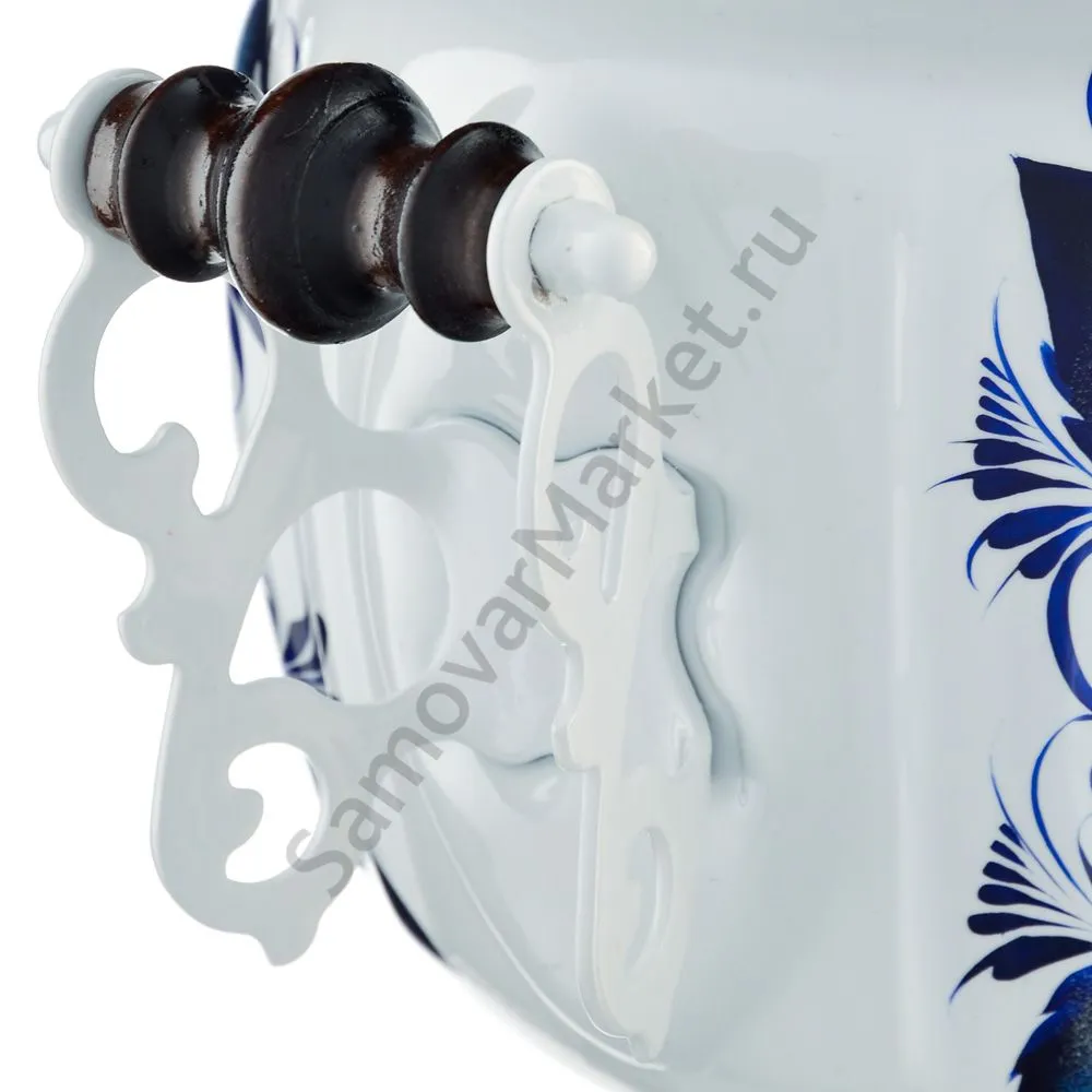 Самовар электрический 3 литра с автоотключением, худ. росписью «Гжель» формы «Овал» Самовар электрический 3 литра с автоотключением, худ. росписью «Гжель» формы «Овал»