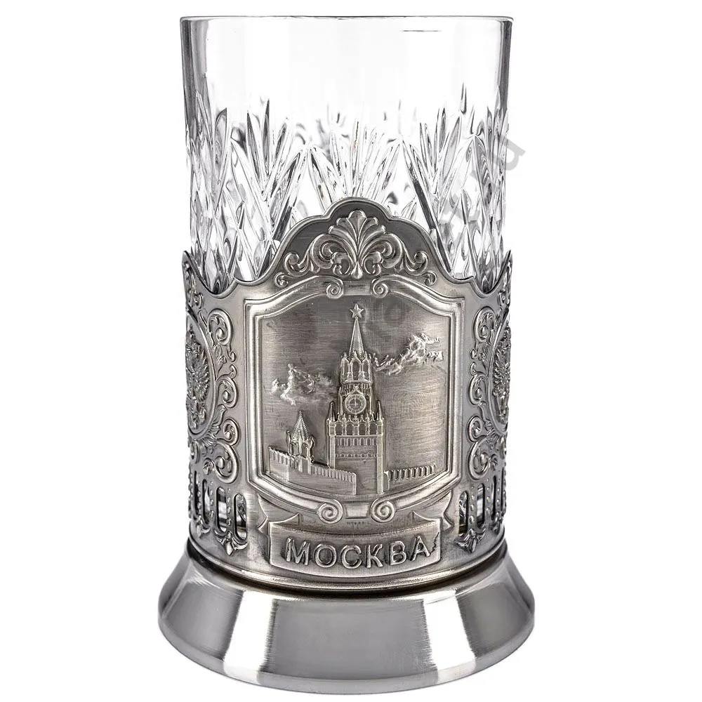 Подстаканник никелированный с чернью «Спасская башня» Подстаканник никелированный с чернью «Спасская башня»