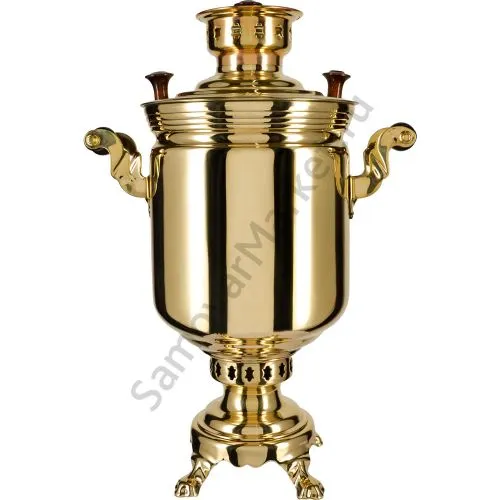 Самовар на дровах 5 литров формы «Банка», золотой, категория «Люкс»
