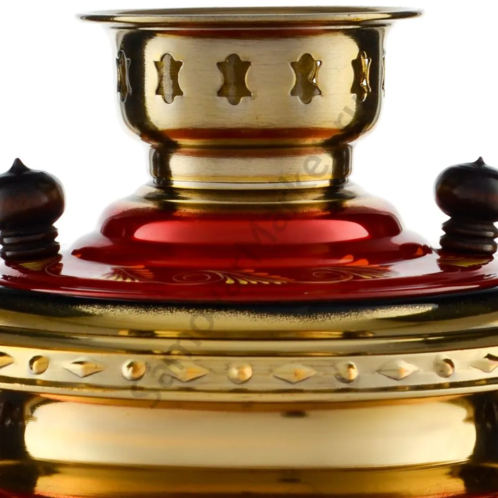 Самовар электрический 3 литра с художественной росписью «Кудрина красная» формы «Рюмка» Самовар электрический 3 литра с художественной росписью «Кудрина красная» формы «Рюмка»