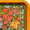 Поднос для самовара прямоугольный с художественной росписью «Клубника в зелени №2 на зелёном» Поднос для самовара прямоугольный с художественной росписью «Клубника в зелени №2 на зелёном»