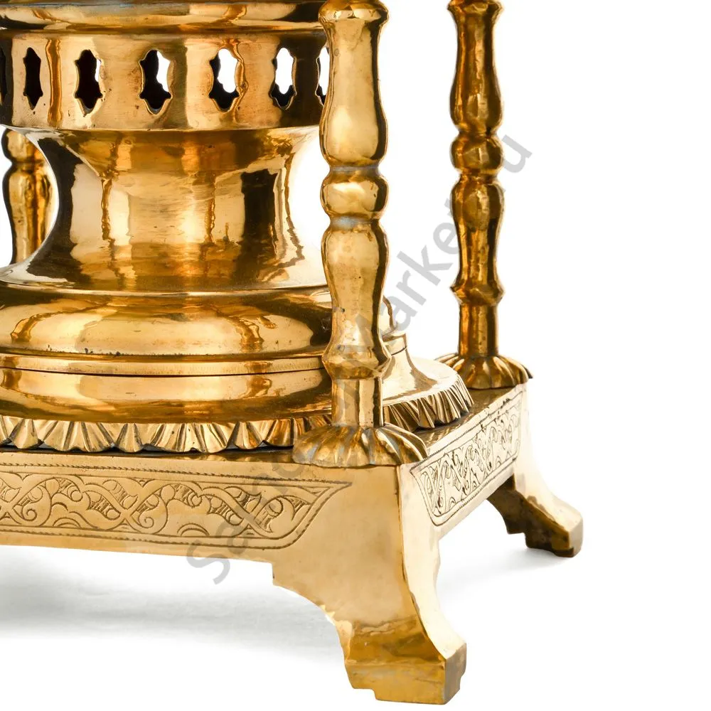 Самовар буфетный на дровах 60 л. формы«Шар»два крана на скульптурных стойках, инкрустация«Лазуритом» Самовар буфетный на дровах 60 л. формы«Шар»два крана на скульптурных стойках, инкрустация«Лазуритом»