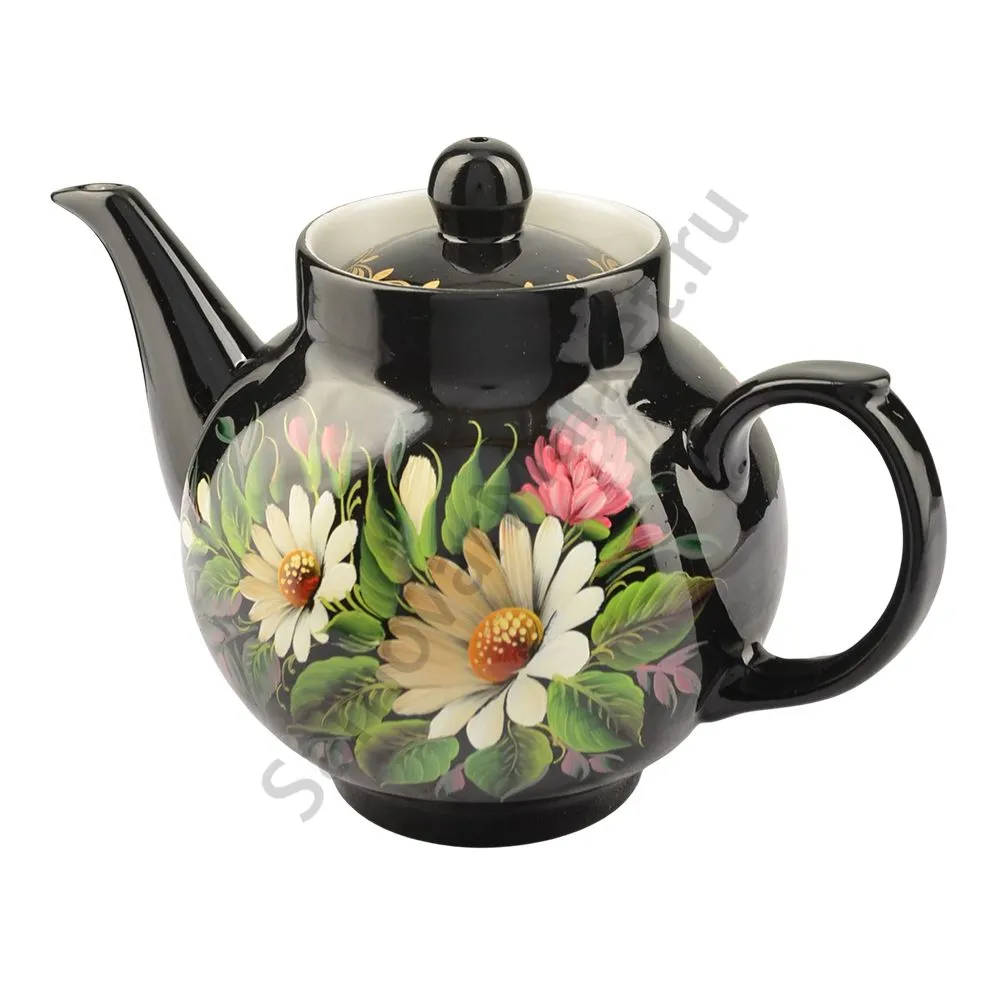 Чайник заварочный для самовара с художественной росписью «Ромашки с клевером» Чайник заварочный для самовара с художественной росписью «Ромашки с клевером»