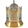 Подстаканник никелированный с частичной позолотой «Герб Российской Федерации»