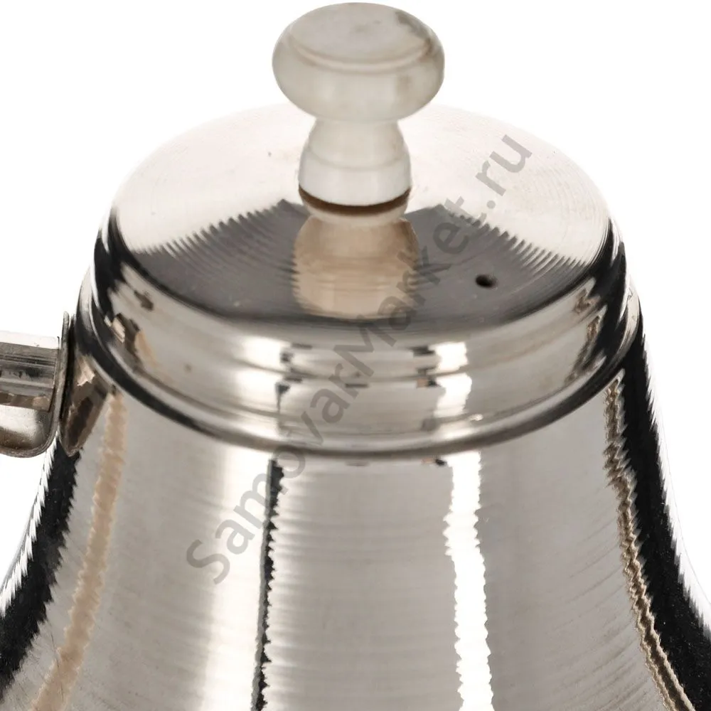 Чайник заварочный для самовара большой 1 литр, фурнитура кость, серебристый Чайник заварочный для самовара большой 1 литр, фурнитура кость, серебристый