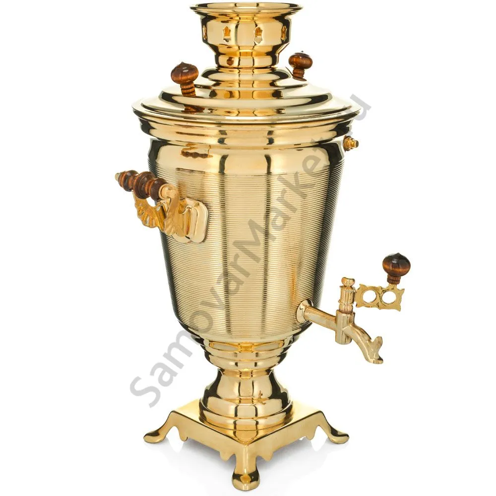 Самовар электрический 4 литра формы «Рюмка с вибронакаткой», золотой, категория «Стандарт»