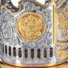 Подстаканник никелированный с частичной позолотой «Герб Российской Федерации»
