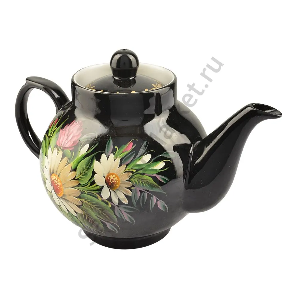 Чайник заварочный для самовара с художественной росписью «Ромашки с клевером» Чайник заварочный для самовара с художественной росписью «Ромашки с клевером»