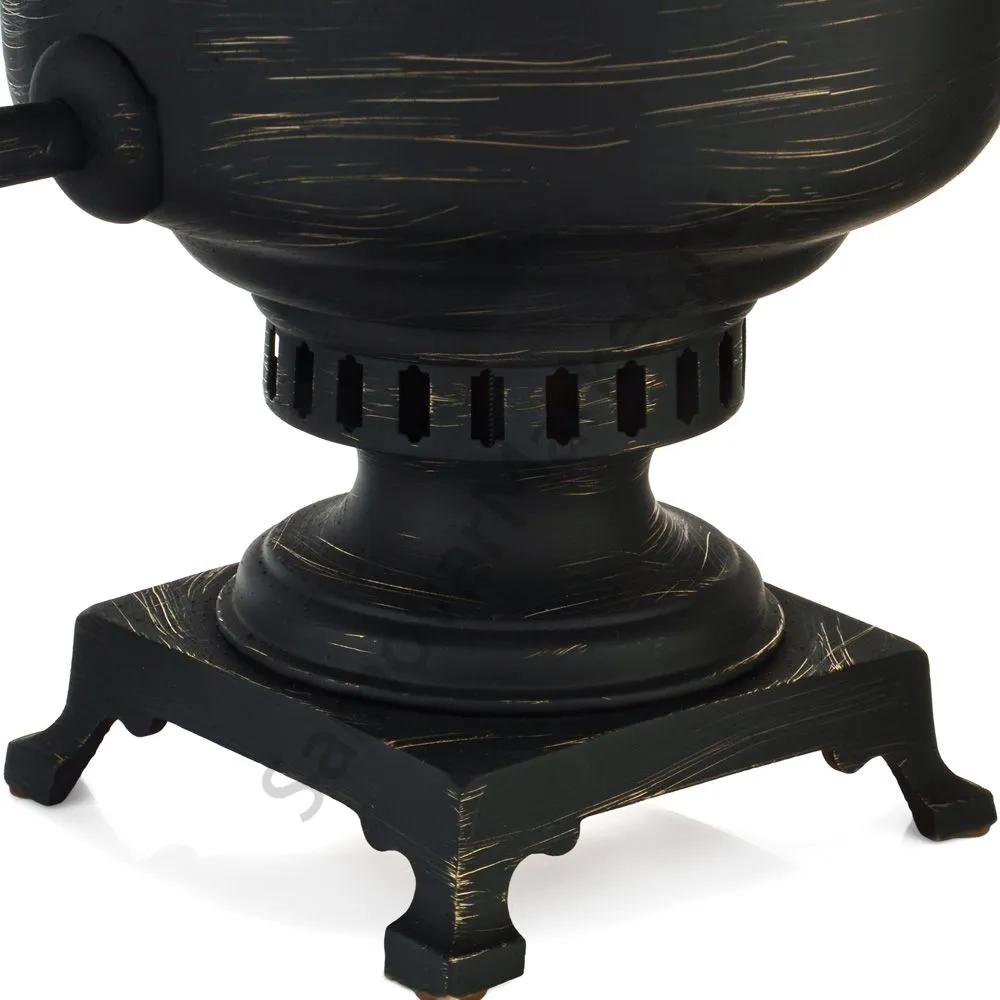 Самовар антикварный на дровах 8 литра формы «Банка», Кольчугино, золотые нити в патине Самовар антикварный на дровах 8 литра формы «Банка», Кольчугино, золотые нити в патине