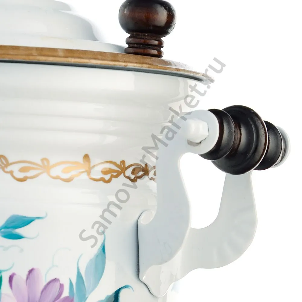 Самовар электрический 3 л с автоотключением,худ.росписью «Герберы на белом» формы «Банка» Самовар электрический 3 л с автоотключением,худ.росписью «Герберы на белом» формы «Банка»