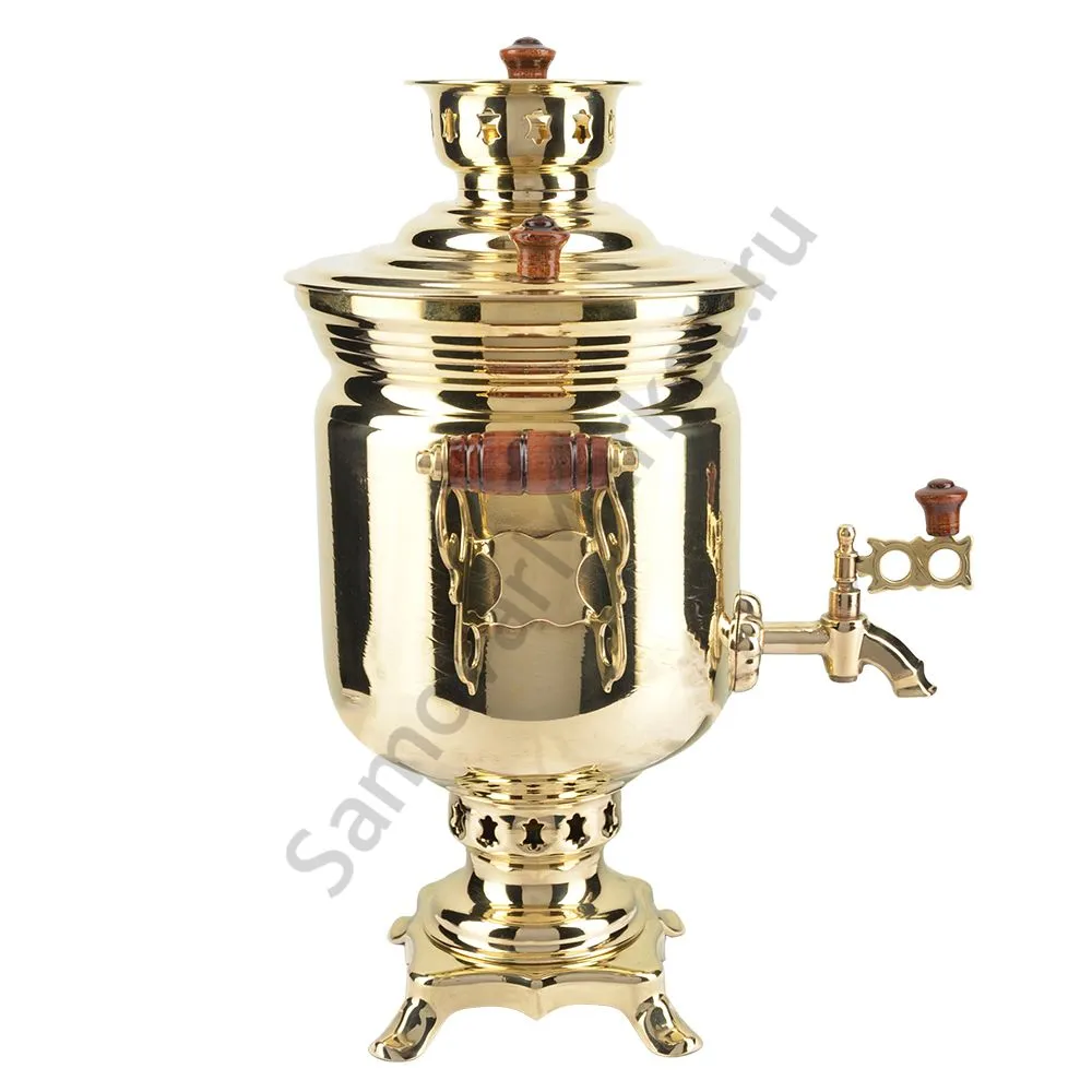 Самовар на дровах 2,8 литра формы «Банка», золотой, категория «Люкс» Самовар на дровах 2,8 литра формы «Банка», золотой, категория «Люкс»