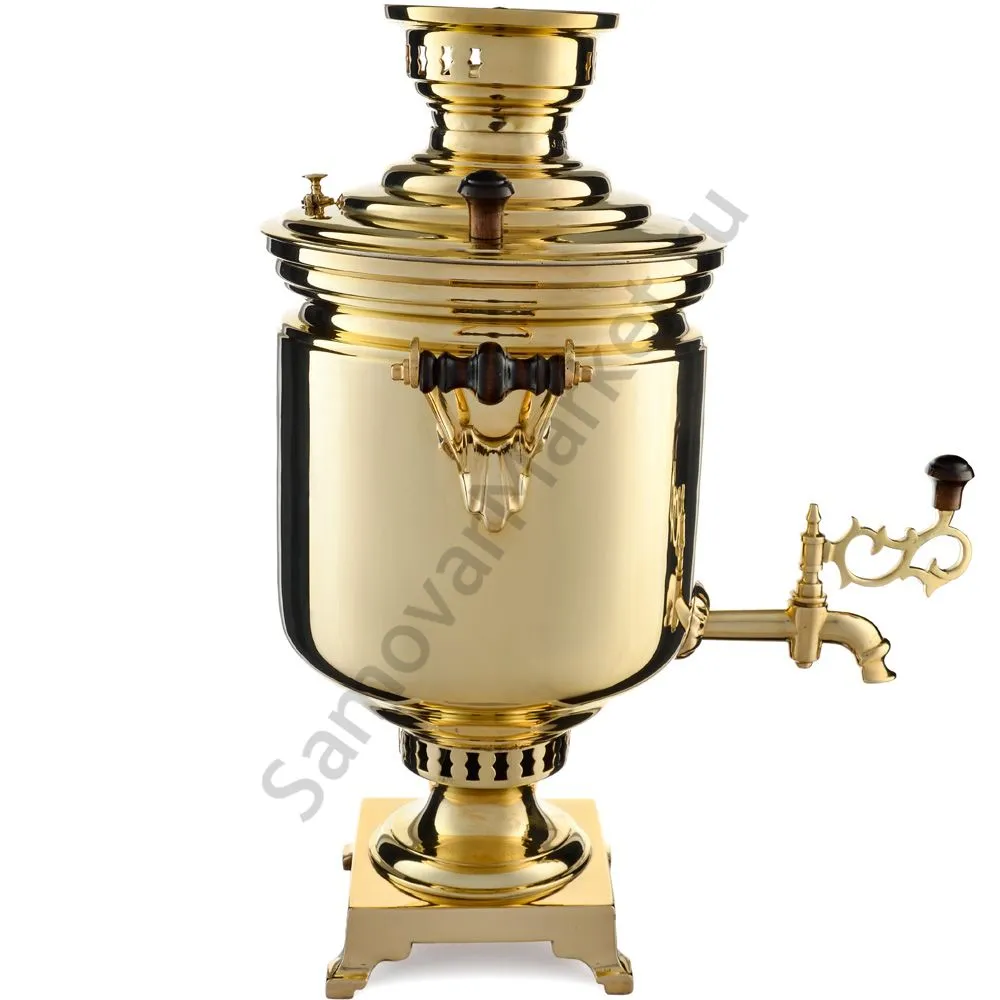 Самовар на дровах 7 литров формы «Банка», ТПТ, литьё, золотой, категория «Люкс» Самовар на дровах 7 литров формы «Банка», ТПТ, литьё, золотой, категория «Люкс»