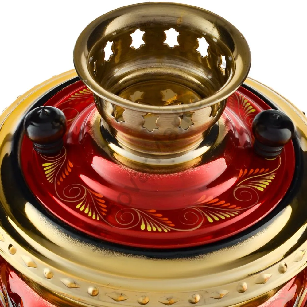 Самовар электрический 3 литра с художественной росписью «Кудрина красная» формы «Рюмка» Самовар электрический 3 литра с художественной росписью «Кудрина красная» формы «Рюмка»