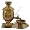 Самовар сувенирный с медалями в комплекте с капельником и подносом, патинированный